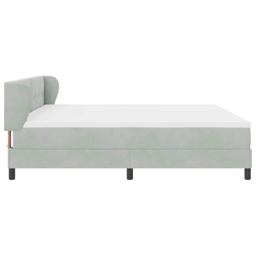 Boxspringbett mit Kopfteil Hellgrau 200 x 200 cm Samt