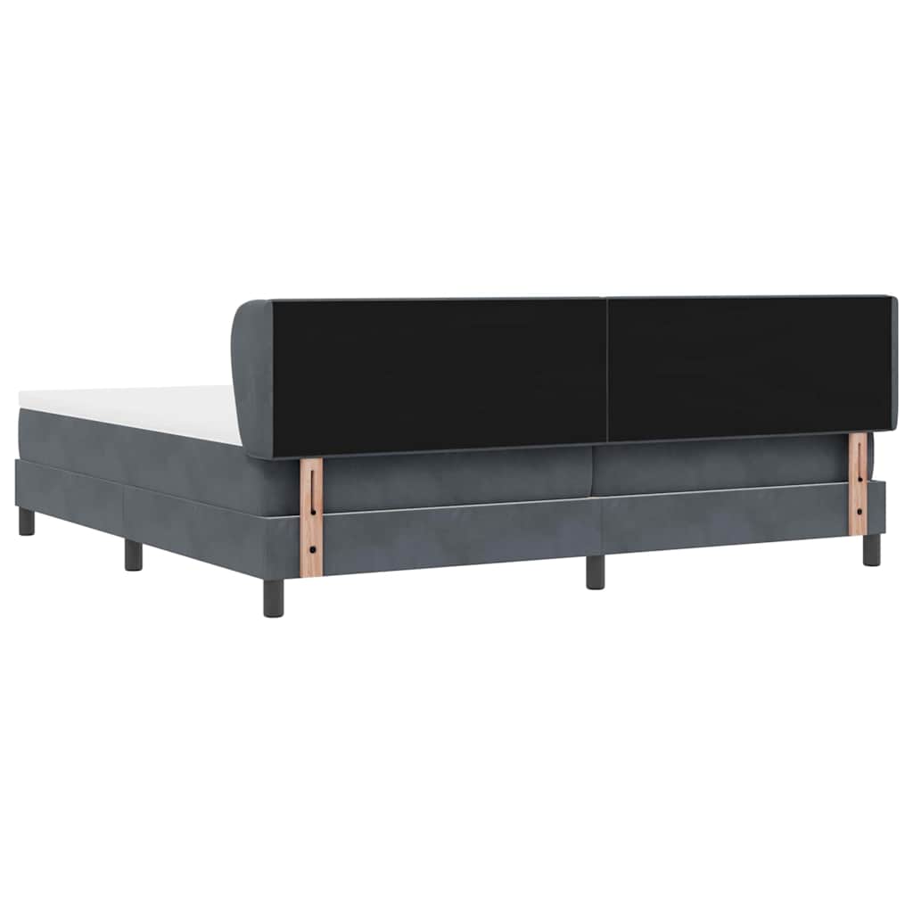 Boxspringbett mit Kopfteil Dunkelgrau 200 x 200 cm Samt
