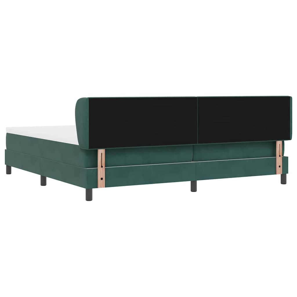 Boxspringbett mit Kopfteil Dunkelgrün 200 x 200 cm Samt