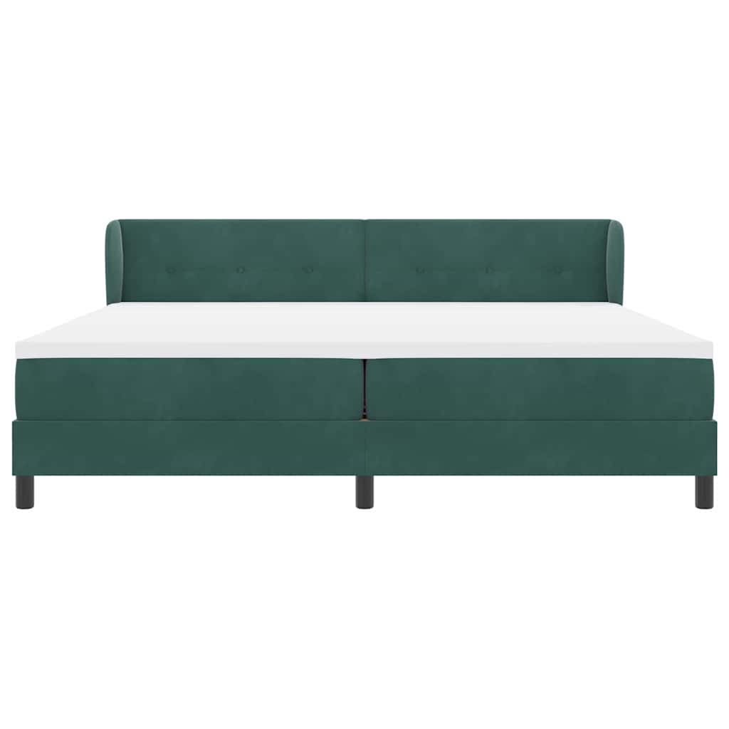 Boxspringbett mit Kopfteil Dunkelgrün 200 x 200 cm Samt