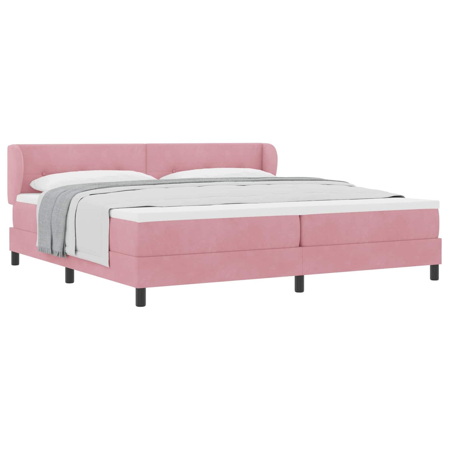 Boxspringbett mit Kopfteil Rosa 200 x 200 cm Samt