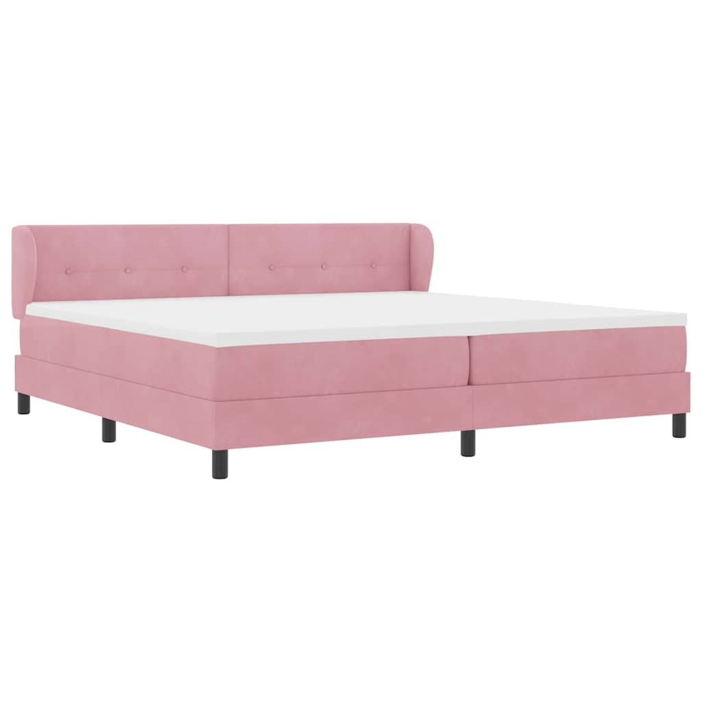 Boxspringbett mit Kopfteil Rosa 200 x 200 cm Samt