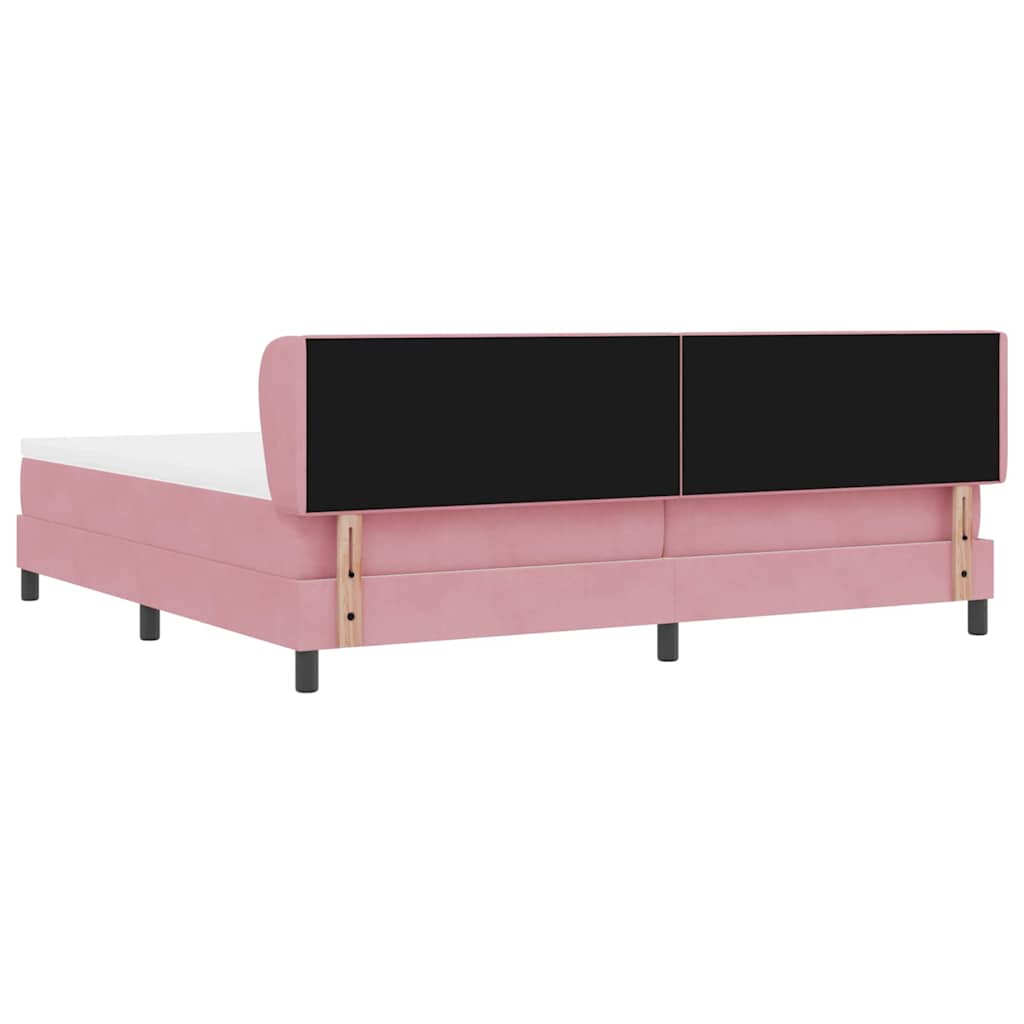 Boxspringbett mit Kopfteil Rosa 200 x 200 cm Samt