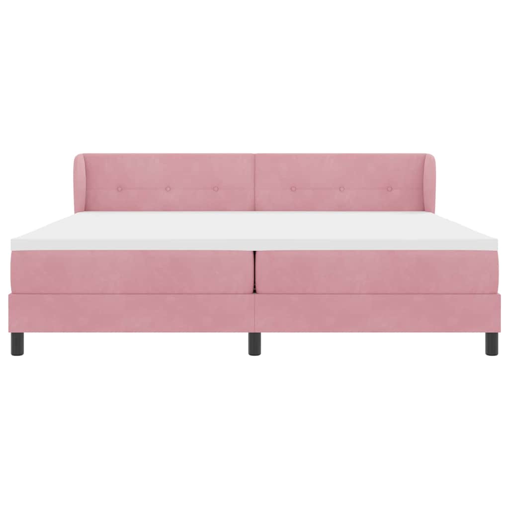Boxspringbett mit Kopfteil Rosa 200 x 200 cm Samt