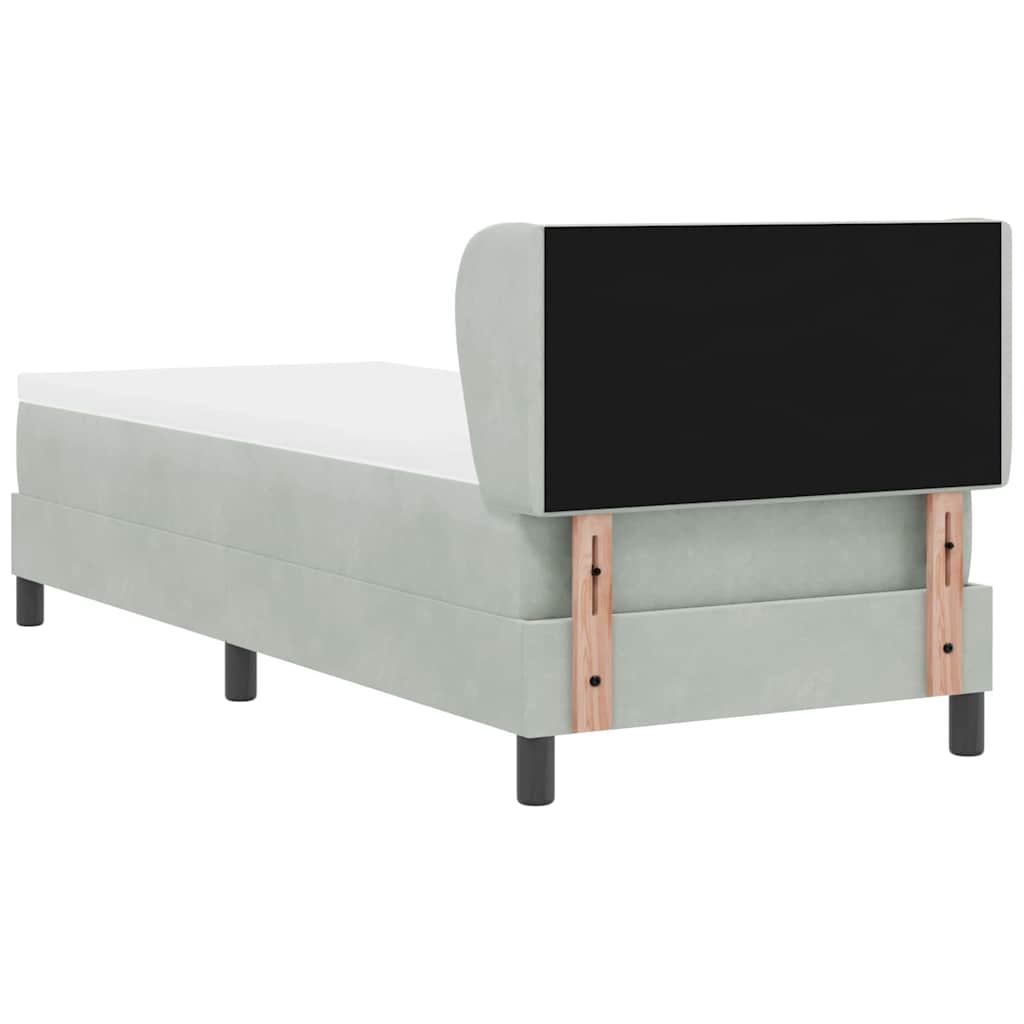 Boxspringbett mit Kopfteil Hellgrau 80 x 200 cm Samt