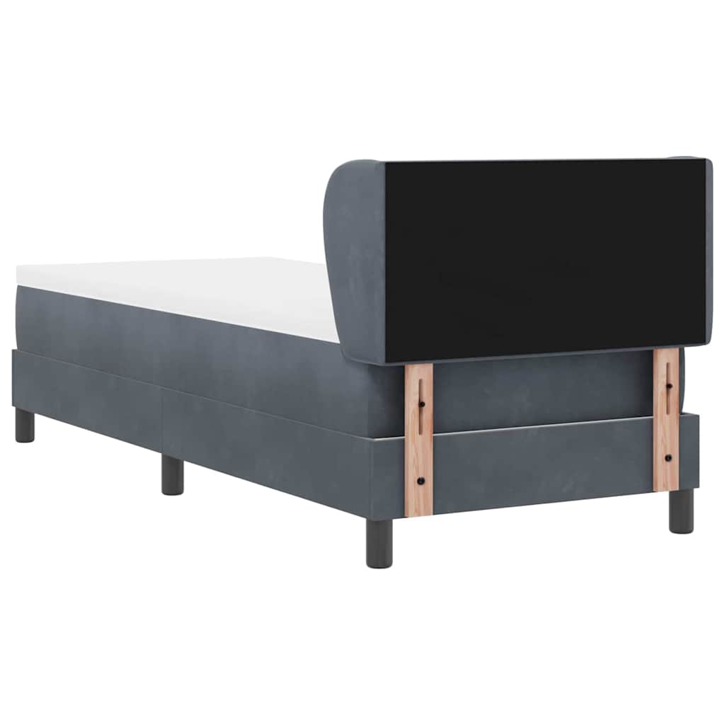 Boxspringbett mit Kopfteil Dunkelgrau 80 x 200 cm Samt