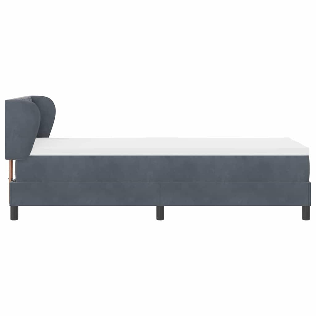 Boxspringbett mit Kopfteil Dunkelgrau 80 x 200 cm Samt