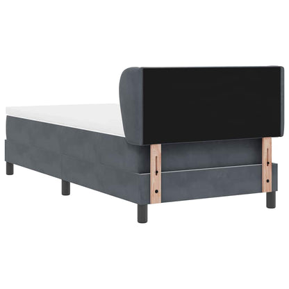 Boxspringbett mit Kopfteil Dunkelgrau 90 x 190 cm Samt