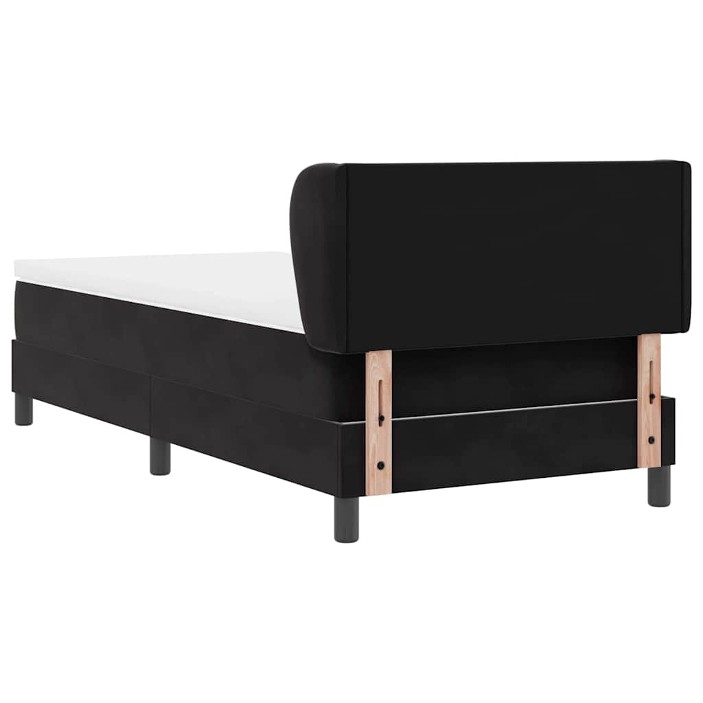 Boxspringbett mit Kopfteil Schwarz 90 x 190 cm Samt
