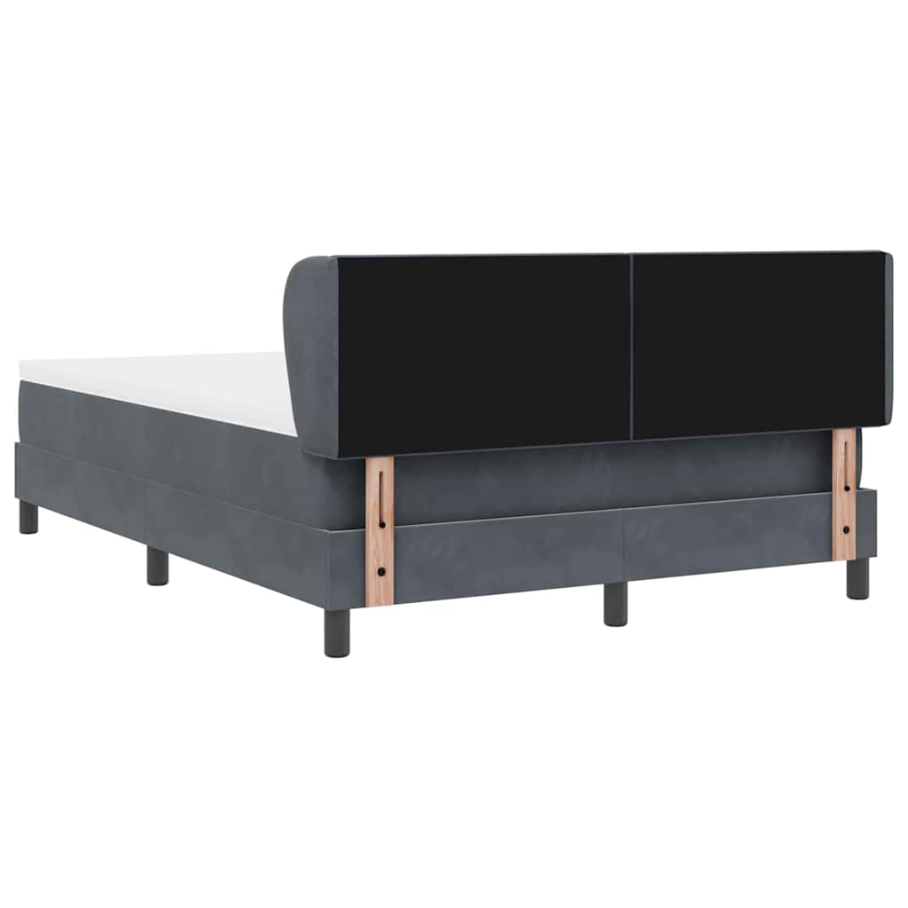 Boxspringbett mit Kopfteil Dunkelgrau 160 x 200 cm Samt