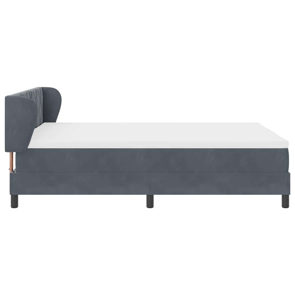 Boxspringbett mit Kopfteil Dunkelgrau 160 x 200 cm Samt