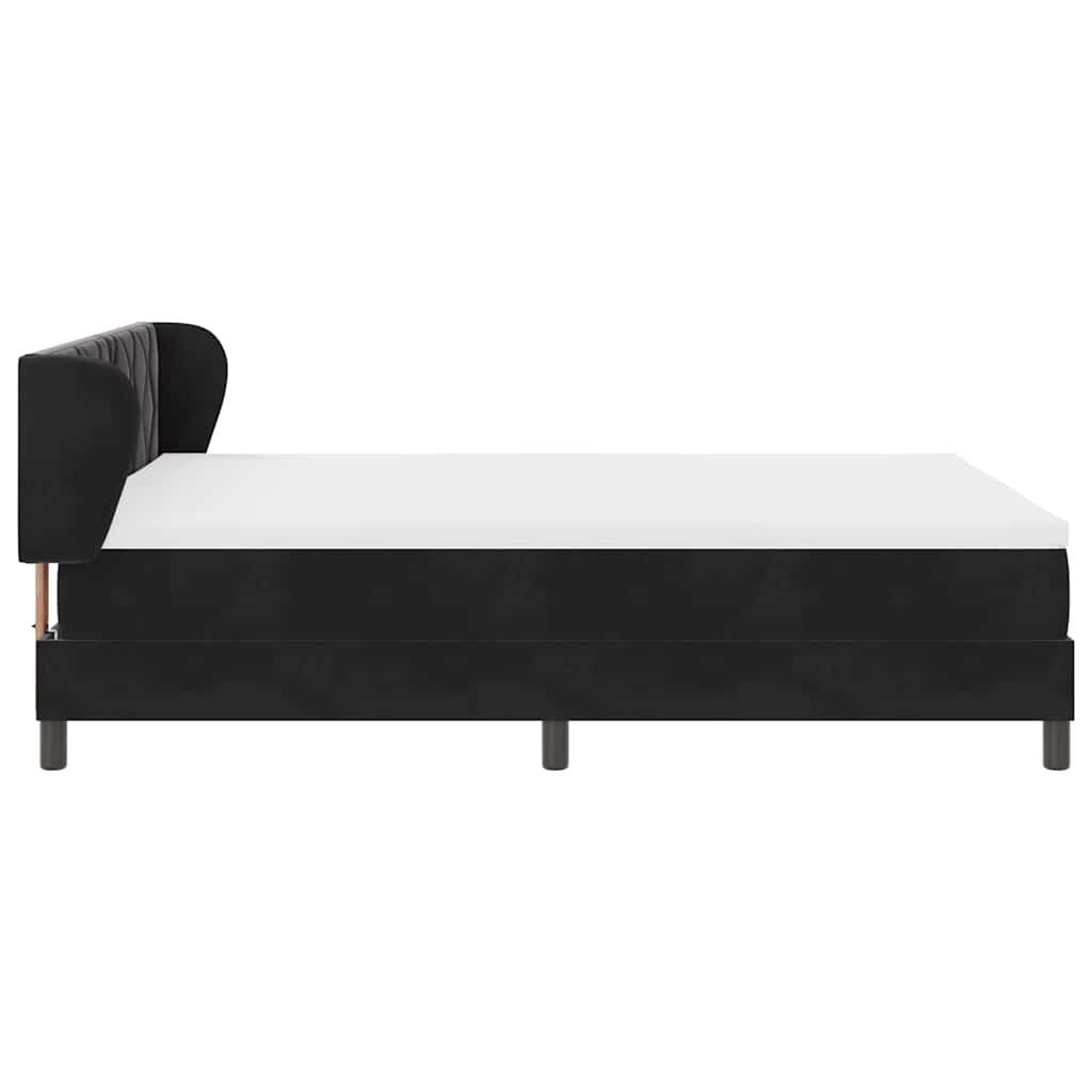 Boxspringbett mit Kopfteil Schwarz 160 x 200 cm Samt