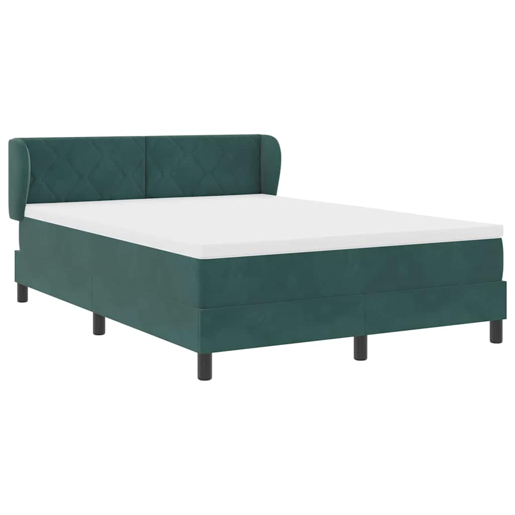 Boxspringbett mit Kopfteil Dunkelgrün 160 x 200 cm Samt