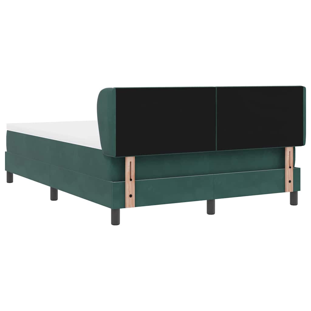 Boxspringbett mit Kopfteil Dunkelgrün 160 x 200 cm Samt