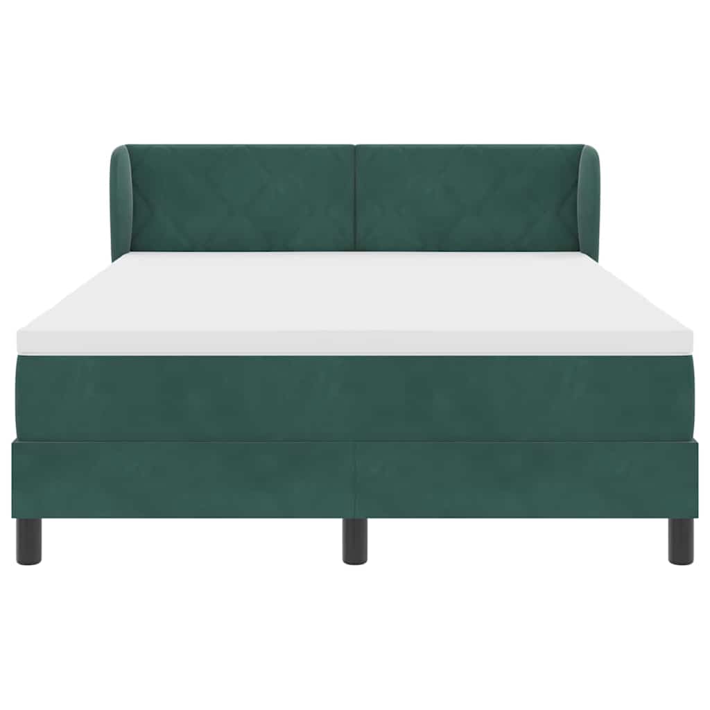 Boxspringbett mit Kopfteil Dunkelgrün 160 x 200 cm Samt