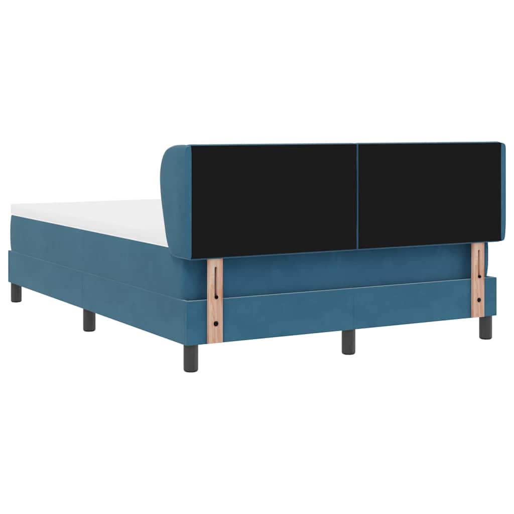 Boxspringbett mit Kopfteil Dunkelblau 160 x 200 cm Samt