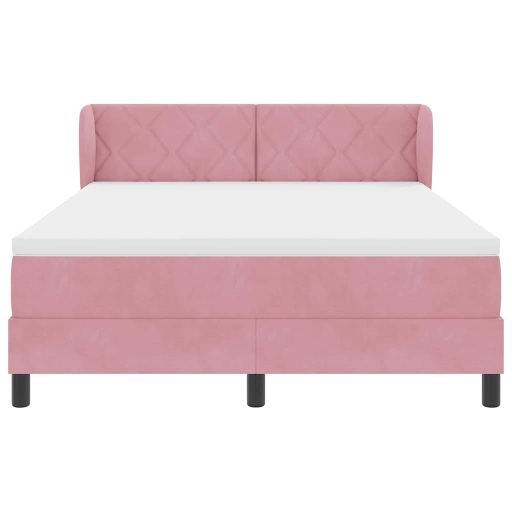 Boxspringbett mit Kopfteil Rosa 160 x 200 cm Samt