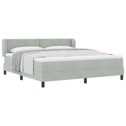 Boxspringbett mit Kopfteil Hellgrau 180 x 200 cm Samt