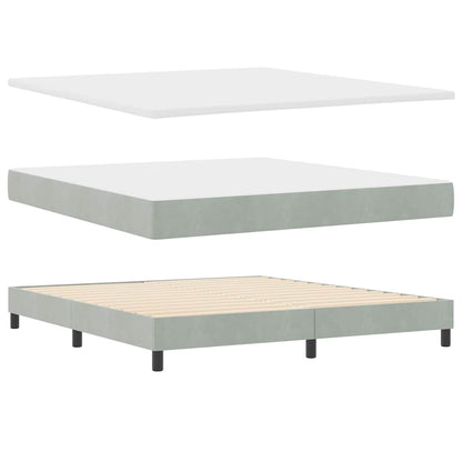 Boxspringbett mit Kopfteil Hellgrau 180 x 200 cm Samt