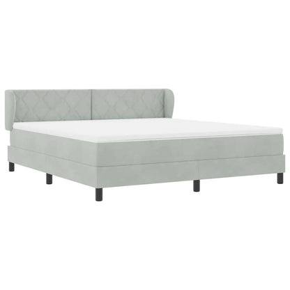 Boxspringbett mit Kopfteil Hellgrau 180 x 200 cm Samt