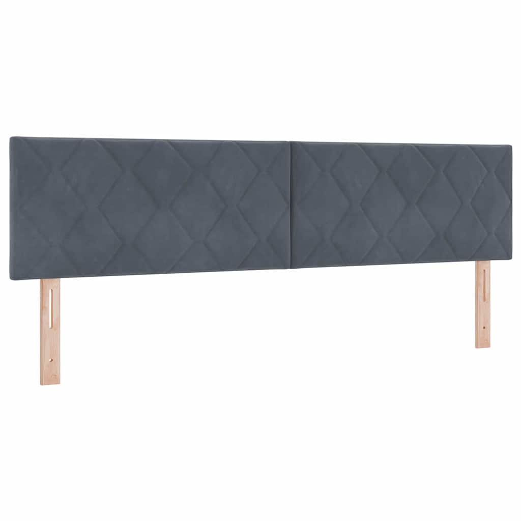 Boxspringbett mit Kopfteil Dunkelgrau 180 x 200 cm Samt