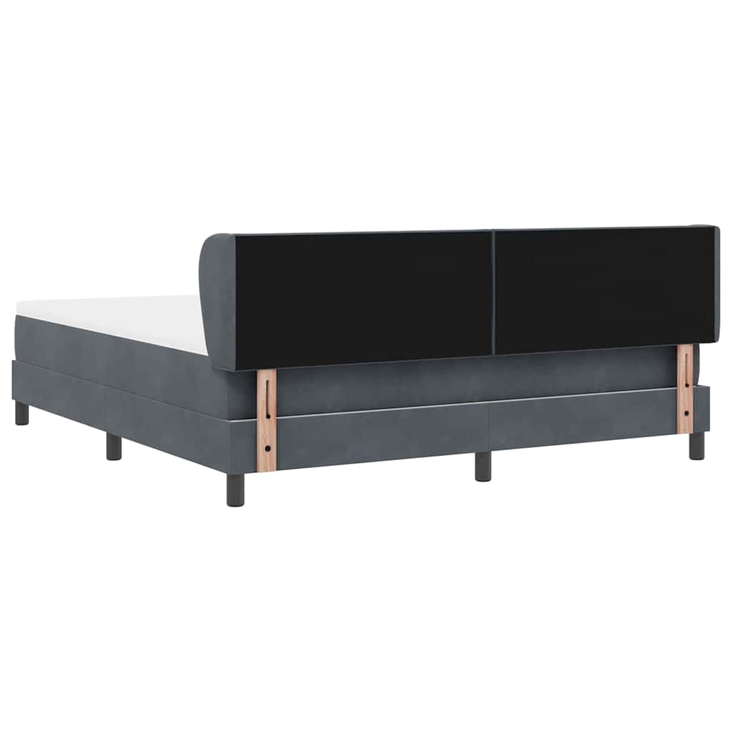 Boxspringbett mit Kopfteil Dunkelgrau 180 x 200 cm Samt