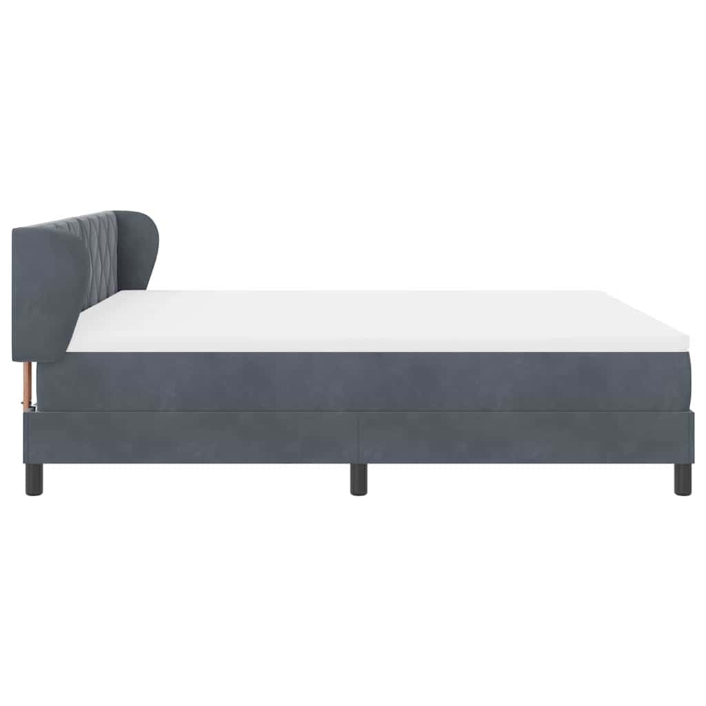Boxspringbett mit Kopfteil Dunkelgrau 180 x 200 cm Samt