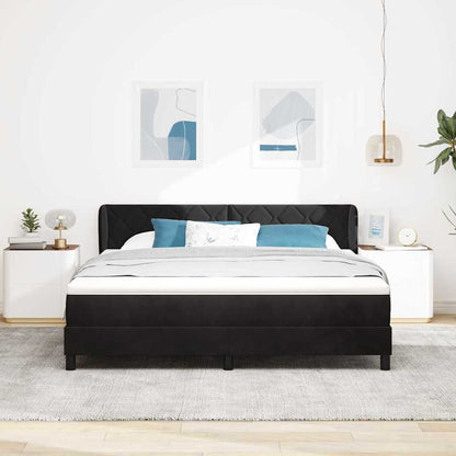 Boxspringbett mit Kopfteil Schwarz 180 x 200 cm Samt