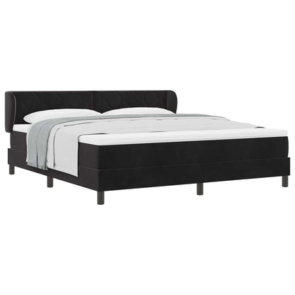 Boxspringbett mit Kopfteil Schwarz 180 x 200 cm Samt