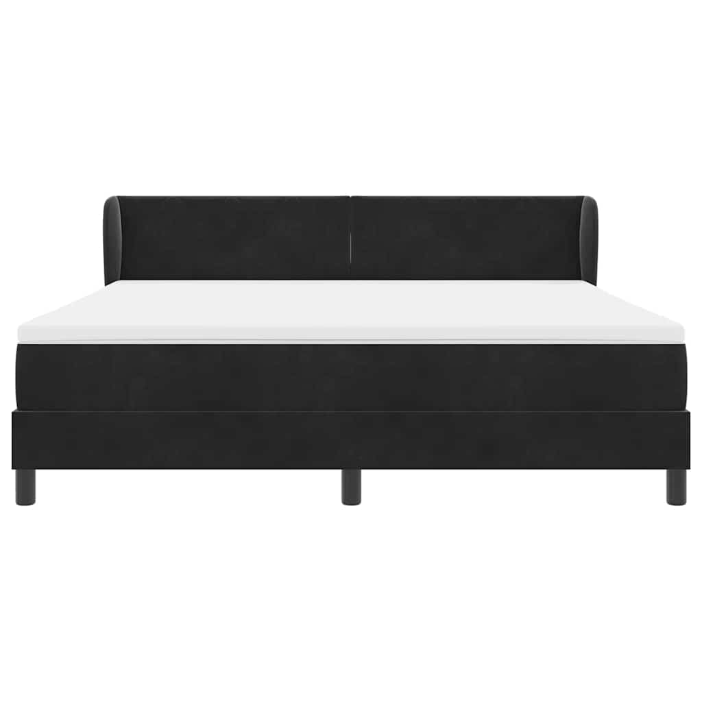 Boxspringbett mit Kopfteil Schwarz 180 x 200 cm Samt
