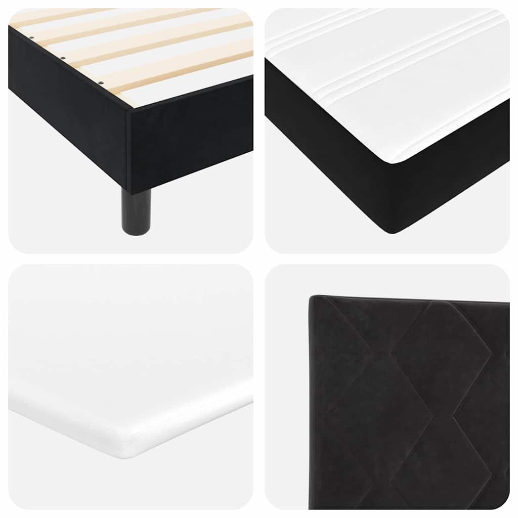 Boxspringbett mit Kopfteil Schwarz 200 x 200 cm Samt