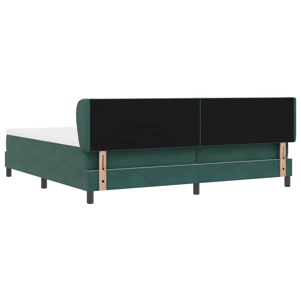 Boxspringbett mit Kopfteil Dunkelgrün 200 x 200 cm Samt