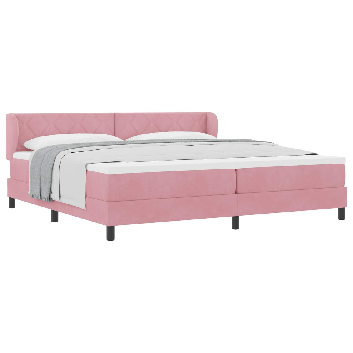 Boxspringbett mit Kopfteil Rosa 200 x 200 cm Samt
