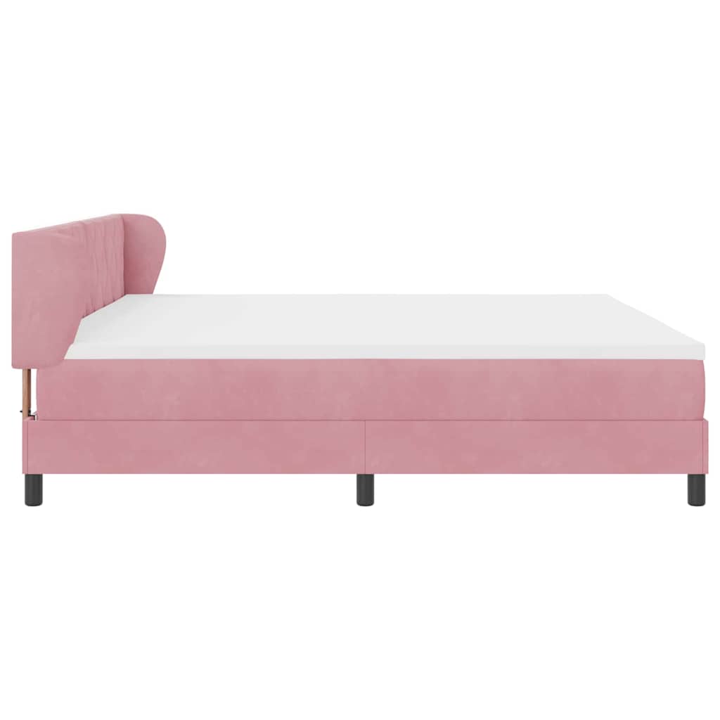 Boxspringbett mit Kopfteil Rosa 200 x 200 cm Samt
