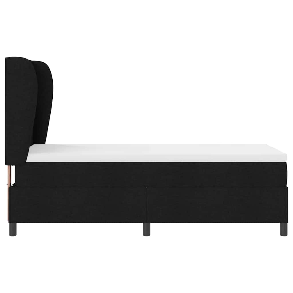 Boxspringbett mit Matratze Schwarz 80 x 200 cm Stoff