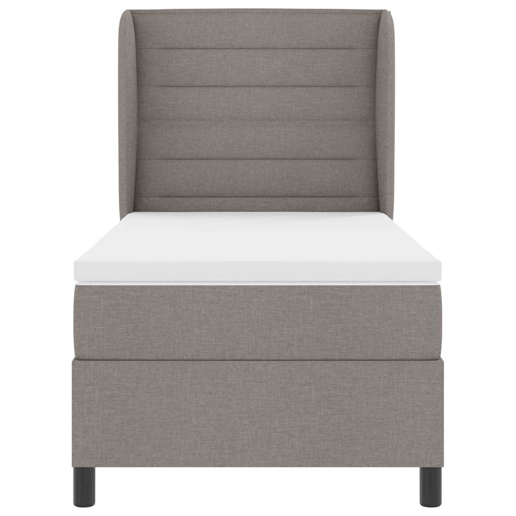Boxspringbett mit Kopfteil Taupe 90 x 190 cm Stoff