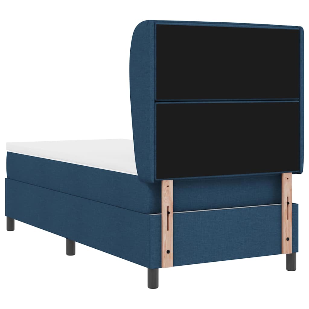 Boxspringbett mit Matratze mit Kopfteil Blau 90 x 190 cm Stoff