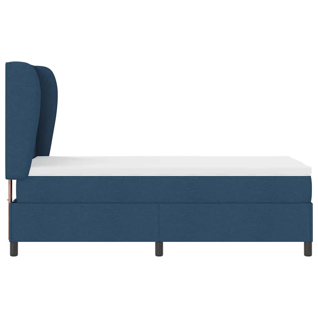 Boxspringbett mit Matratze mit Kopfteil Blau 90 x 190 cm Stoff