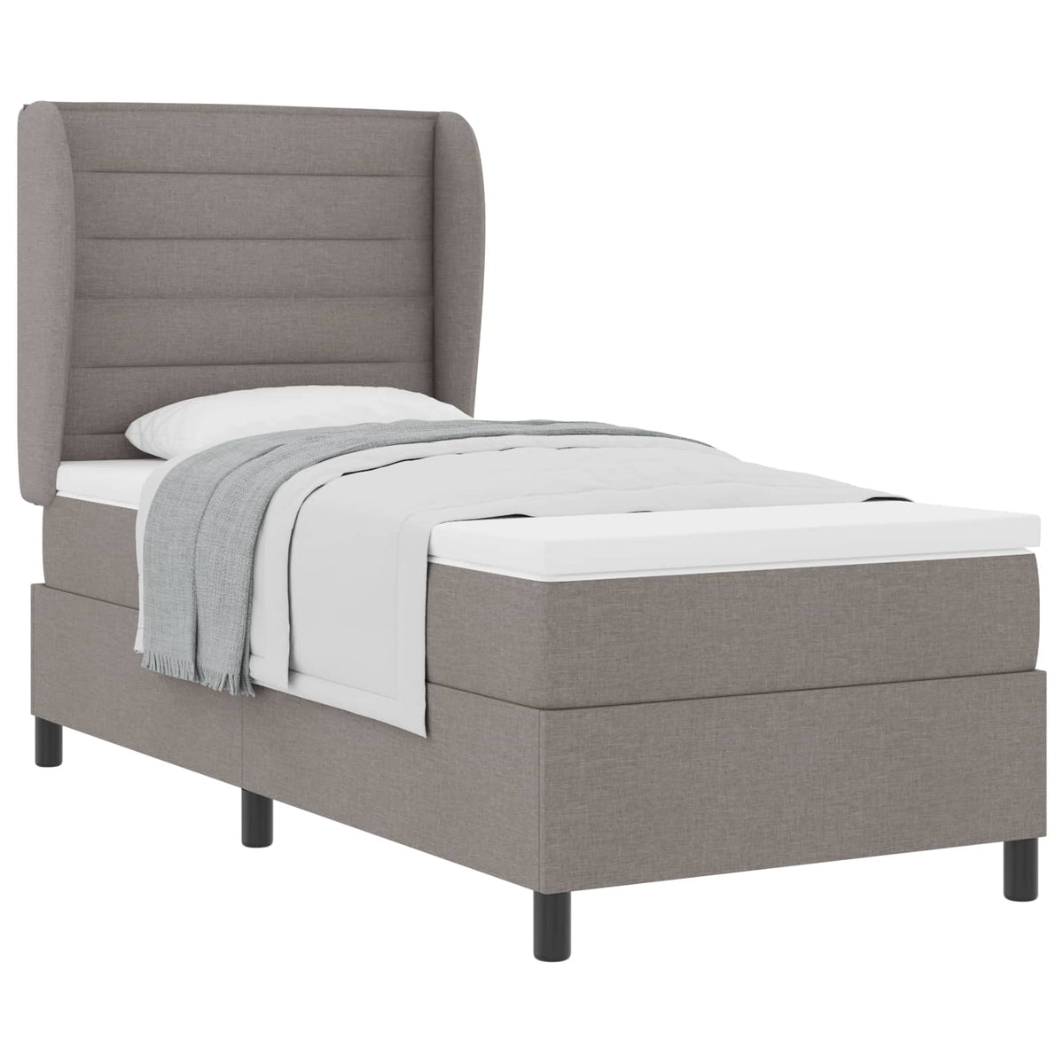 Boxspringbett mit Kopfteil Taupe 90 x 200 cm Stoff