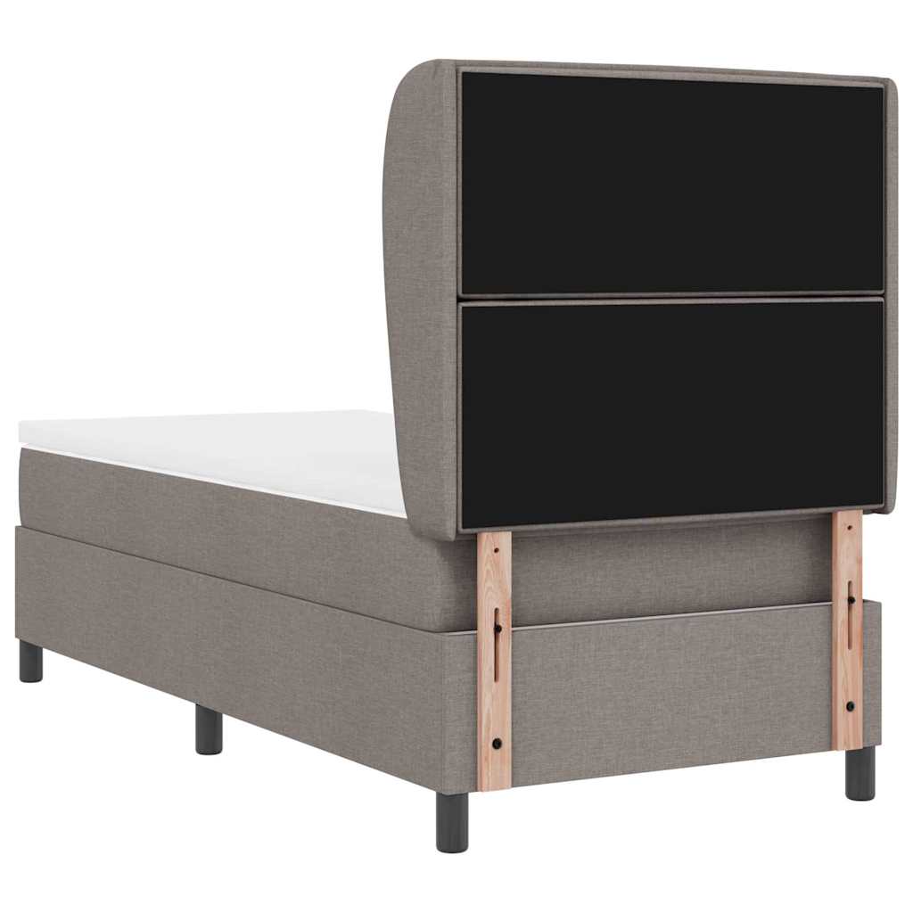 Boxspringbett mit Kopfteil Taupe 90 x 200 cm Stoff