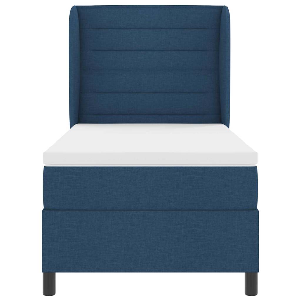 Boxspringbett mit Matratze mit Kopfteil Blau 90 x 200 cm Stoff