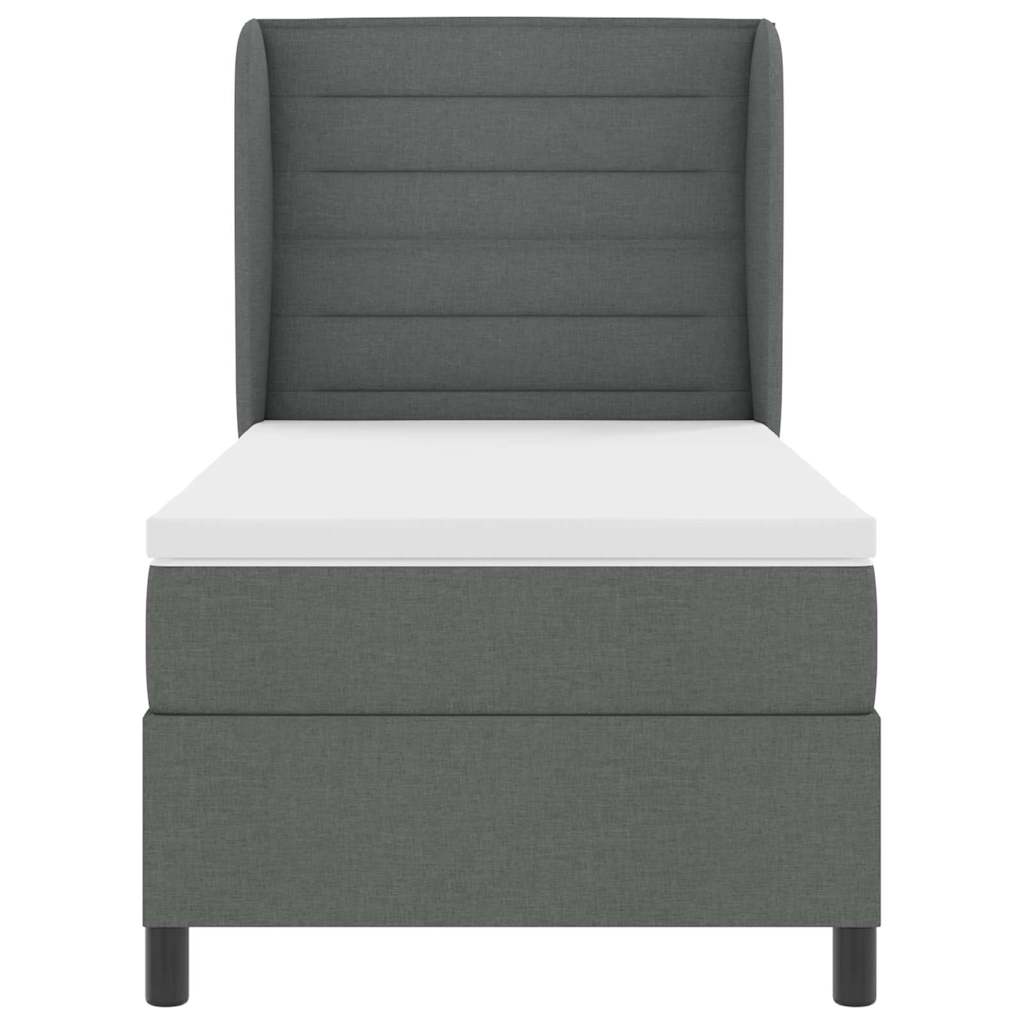 Boxspringbett mit Matratze Dunkelgrau 100 x 200 cm Stoff