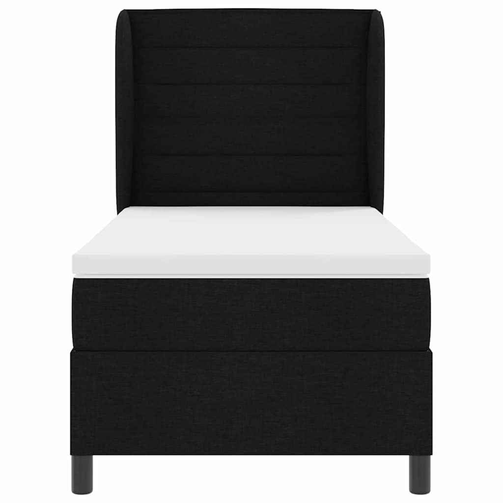 Boxspringbett mit Matratze Schwarz 100 x 200 cm Stoff