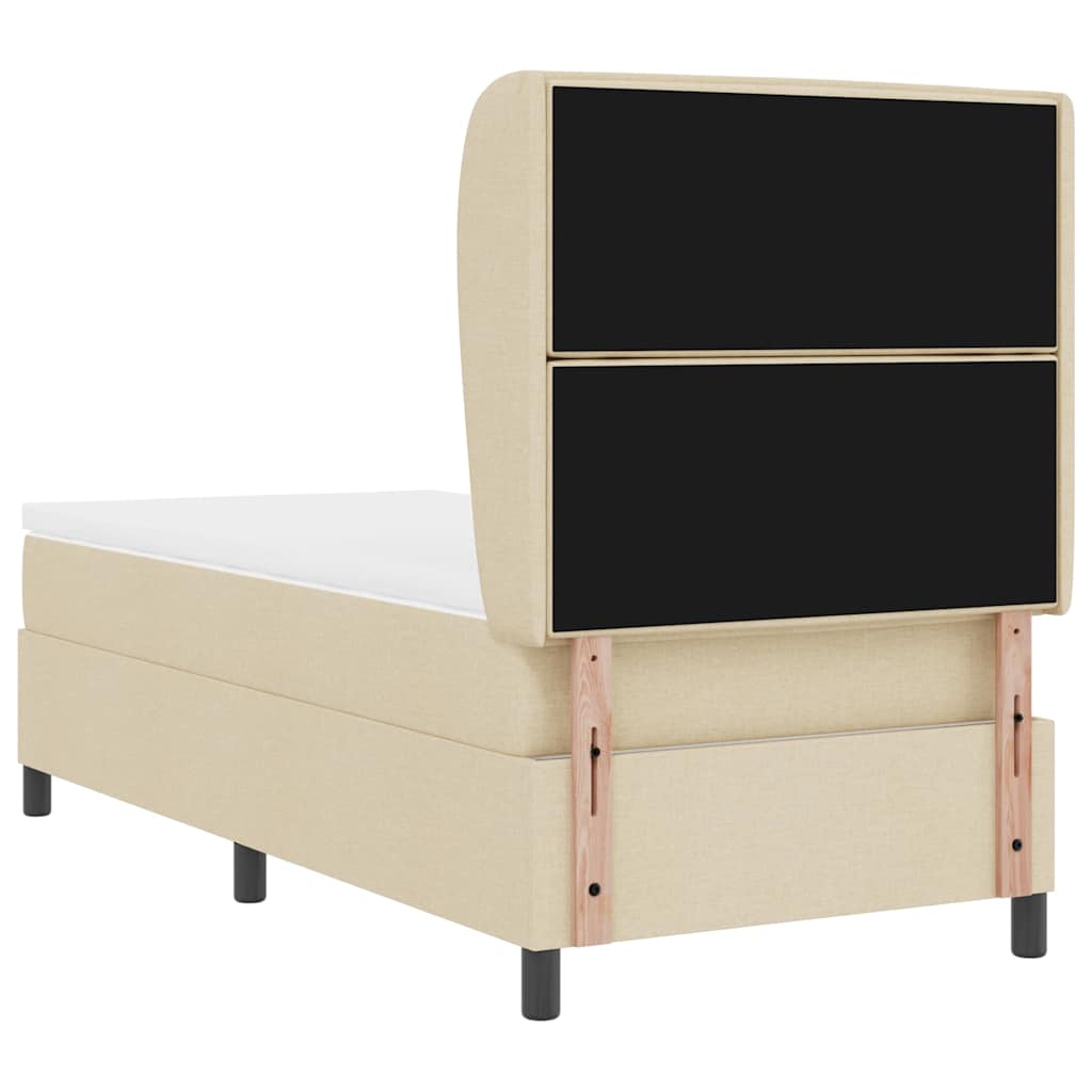 Boxspringbett mit Matratze Creme 100 x 200 cm Stoff