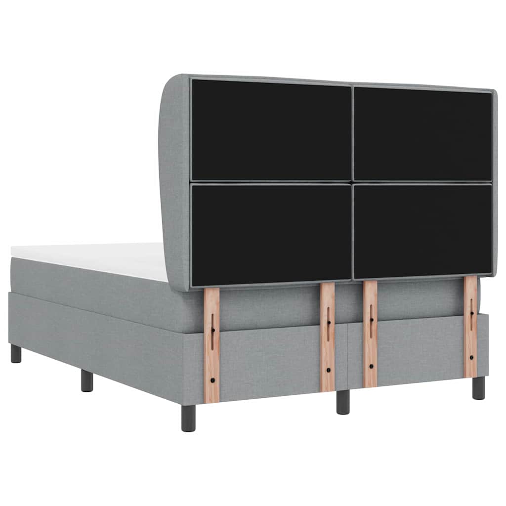 Boxspringbett mit Matratze Hellgrau 140 x 190 cm Stoff