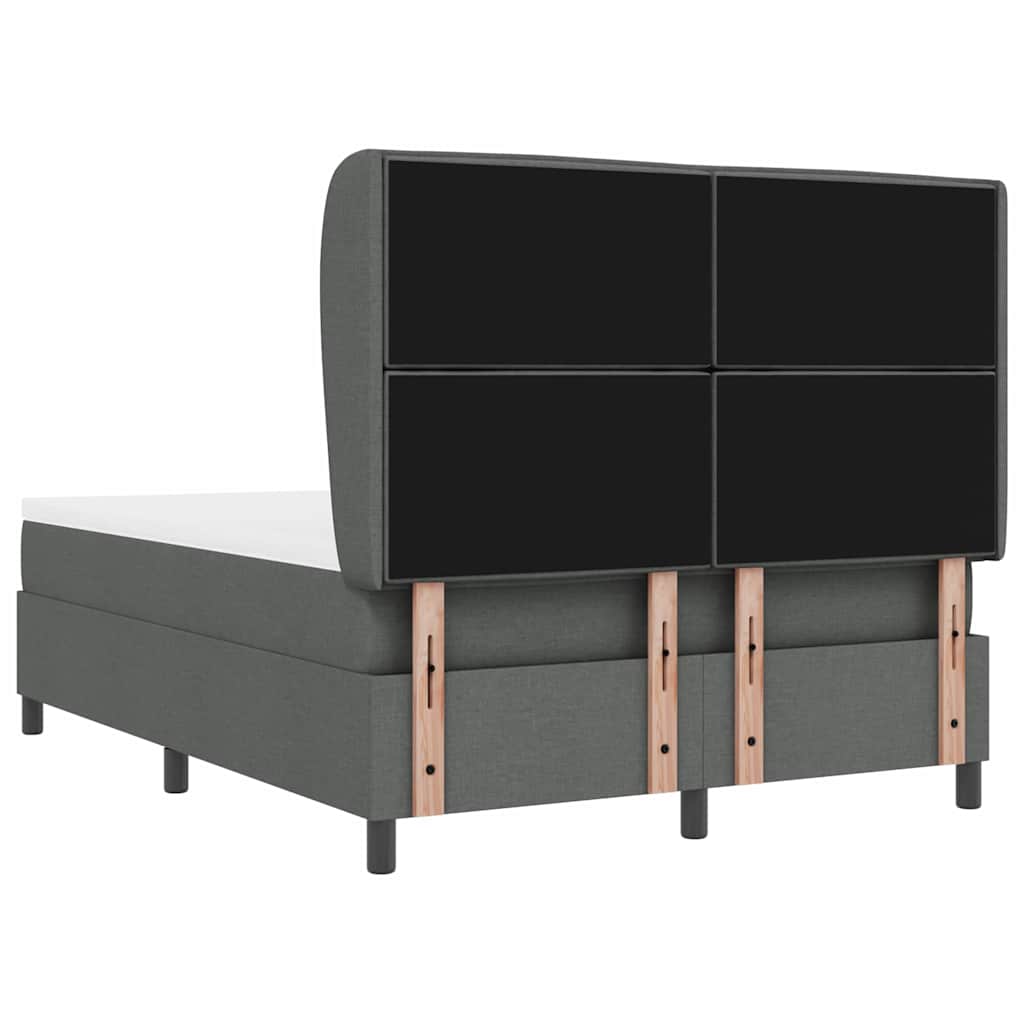 Boxspringbett mit Matratze Dunkelgrau 140 x 190 cm Stoff