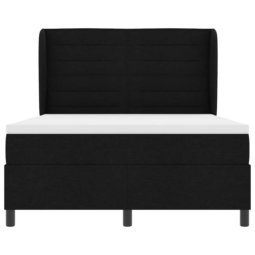 Boxspringbett mit Matratze Schwarz 140 x 190 cm Stoff