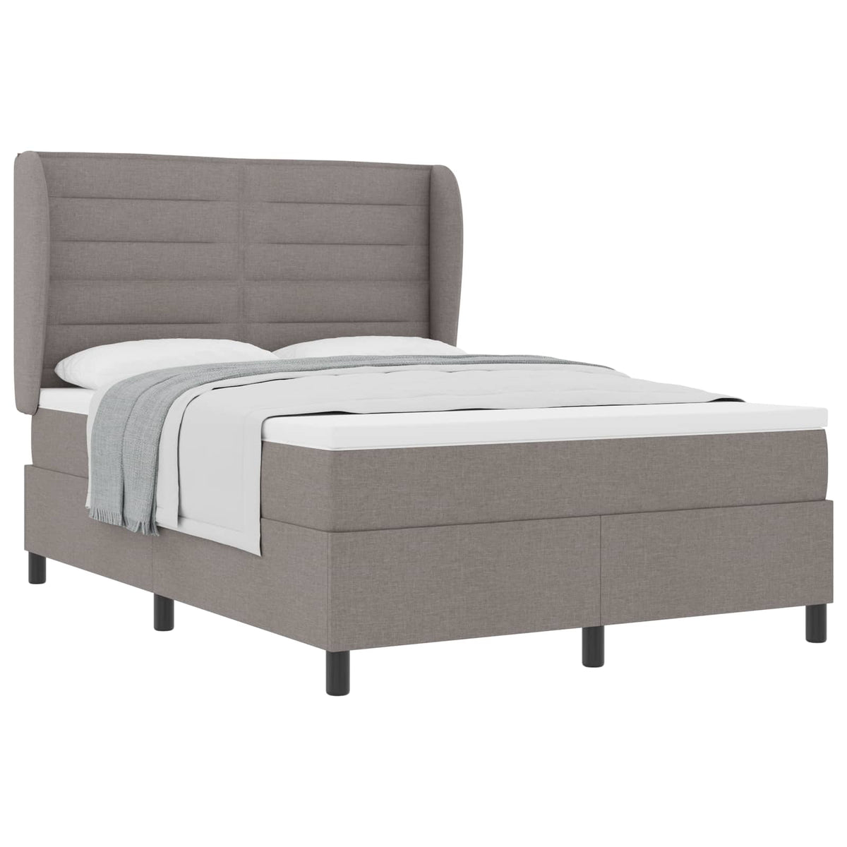 Boxspringbett mit Kopfteil Taupe 140 x 190 cm Stoff
