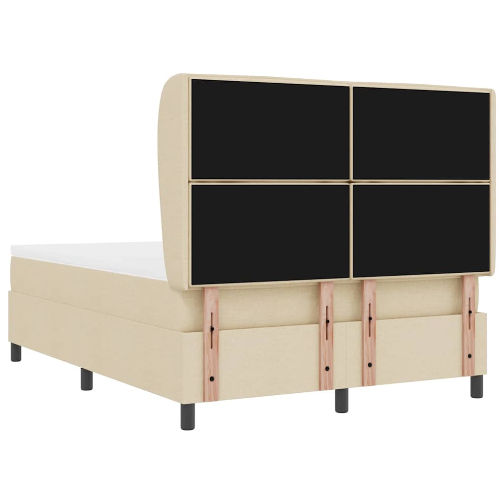 Boxspringbett mit Matratze Creme 140 x 190 cm Stoff