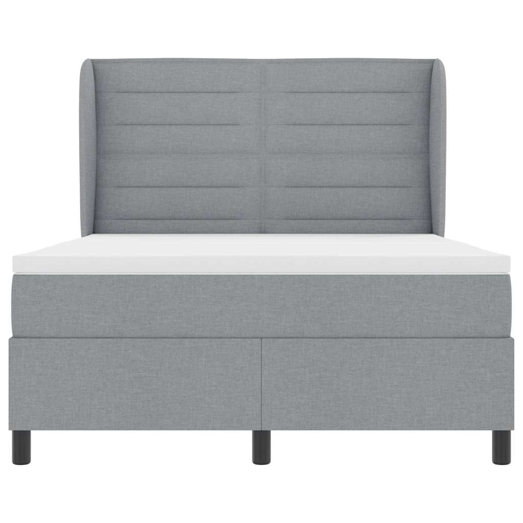 Boxspringbett mit Matratze Hellgrau 140 x 200 cm Stoff